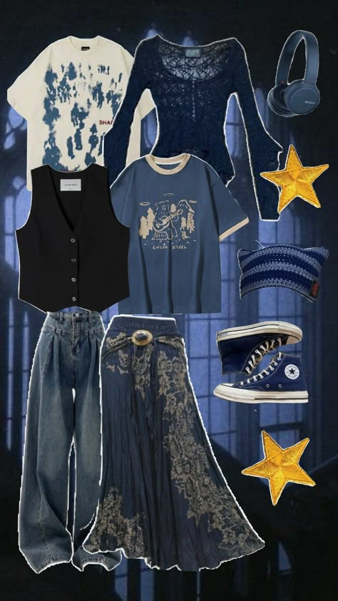 ravenclaw fit <3 Ravenclaw Outfit Summer, Ravenclaw Winter Outfits, Hogwarts Aesthetic Outfits Ravenclaw, Ravenclaw Party Outfit, Harry Potter Outfits Ravenclaw, Ravenclaw Inspired Outfits, Ravenclaw Aesthetic Outfit, Ravenclaw Outfit Aesthetic, Harry Potter Ravenclaw Outfits