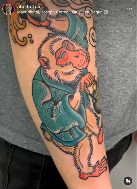 Japanese Monkey Tattoo Design, Japanese Tattoo Meanings, Japanese Monkey, Wu Kong, Monkey Tattoos, Snow Monkey, Tattoo Meanings, Tattoos Inspo, Traditional Japanese Tattoos