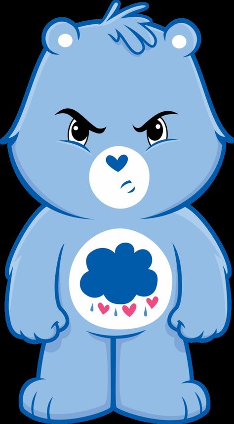 Grumpy Bear Vector by Catnipfairy Grumpy Care Bear, Care Bear Tattoos, Care Bear Party, Bear Decal, Grumpy Bear, Care Bears Cousins, Room Decor Art, Bear Vector, Home Room Decor