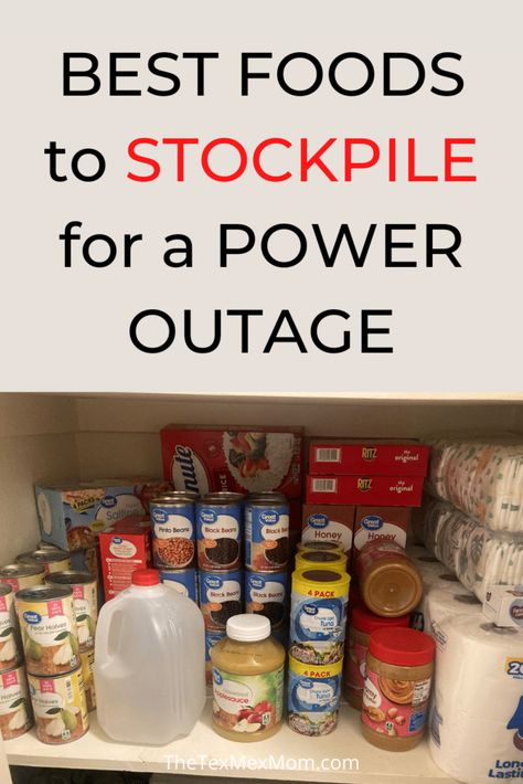 Best foods to stockpile for a power outage Foods For Power Outage, No Heat Food Ideas, Emergency Power Outage Kit, Power Outage Essentials, Food For Power Outage Winter Storm, Meals For Power Outage, Food For Power Outage, No Electricity Meals, Prepping Food Survival