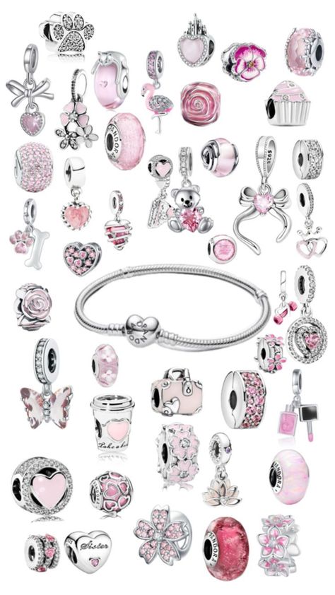 #Pandora #pink #charms #inspo Pandora Ballet Charm, Cute Pandora Bracelet Ideas, Best Pandora Charms, Pandora Bracelet Charms Ideas Pink, Pink And Silver Pandora Bracelet, Pink Pandora Charm, Pink Pandora Charm Bracelet, Pandora Pink Charms, Pandora Pink Bracelet