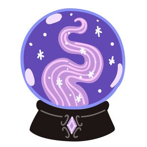 Crystal Ball Coloring Pages, Crystal Ball Sticker, Magic Ball Illustration, Crystal Ball Doodle, Cute Purple Drawing, Cristal Ball Tattoo, Magic Ball Drawing, Crystal Ball Painting, Crystal Ball Drawing