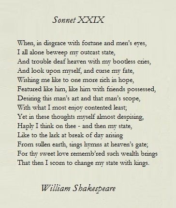 Sonnet 29 Sonnet 29 Shakespeare, Shakespeare Poems Poetry, Sonnets Shakespeare, Sonnet 29, Shakespearean Sonnet, Shakespeare Poetry, William Shakespeare Sonnets, Shakespeare Love Quotes, Shakespeare Love