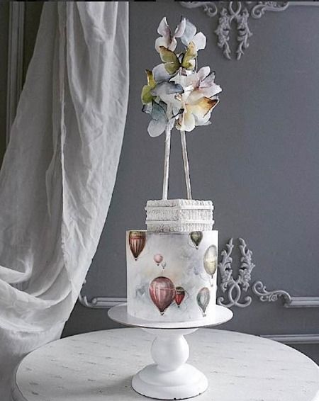 Cake Wrecks - Home - Sunday Sweets Spotlight: Elena Gnut Cakes Elena Gnut, Fancy Wedding Cakes, Hot Air Balloon Cake, The Best Cakes, Cake Wrecks, Fantasy Cake, Best Cakes, Cakes For Women, Rustic Cake