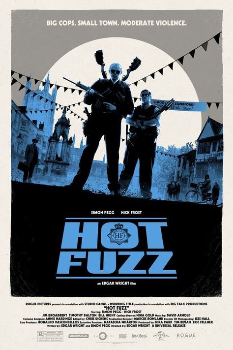 2007 Directed by Edgar Wright Matt Ferguson, Cornetto Trilogy, Hot Fuzz, Big Talk, Edgar Wright, Simon Pegg, Movie Club, Posters For Room, Movie Poster Wall