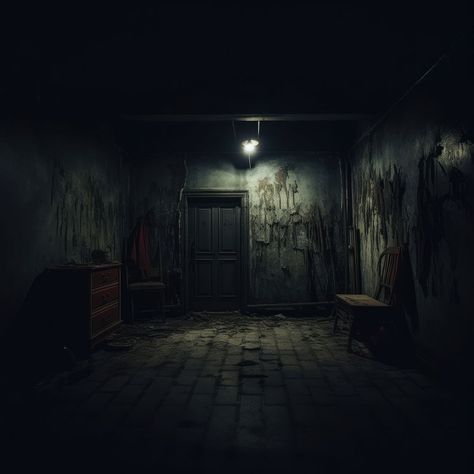 Basement Scary Creepy, Horror Game Environment, Basement Reference, Basement Background, Creepy Room Aesthetic, Haunted Background, Horror Basement, Basement Drawing, Haunted House Inside