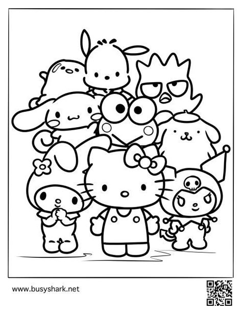 Sanrio Characters free coloring page - Busy Shark Hello Kitty Colouring, Hello Kitty Colouring Pages, Hello Kitty Imagenes, Rainbow Canvas, Hello Kitty Crafts, Kitty Coloring, Hello Kitty Coloring, Kitty Drawing, Hello Kitty Drawing