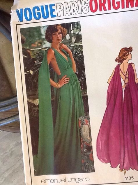 Evening Dress Pattern, 70s Vogue, Evening Dress Patterns, Vintage Vogue Patterns, Patron Vintage, Vogue Vintage, Gown Pattern, Emanuel Ungaro, Vogue Sewing