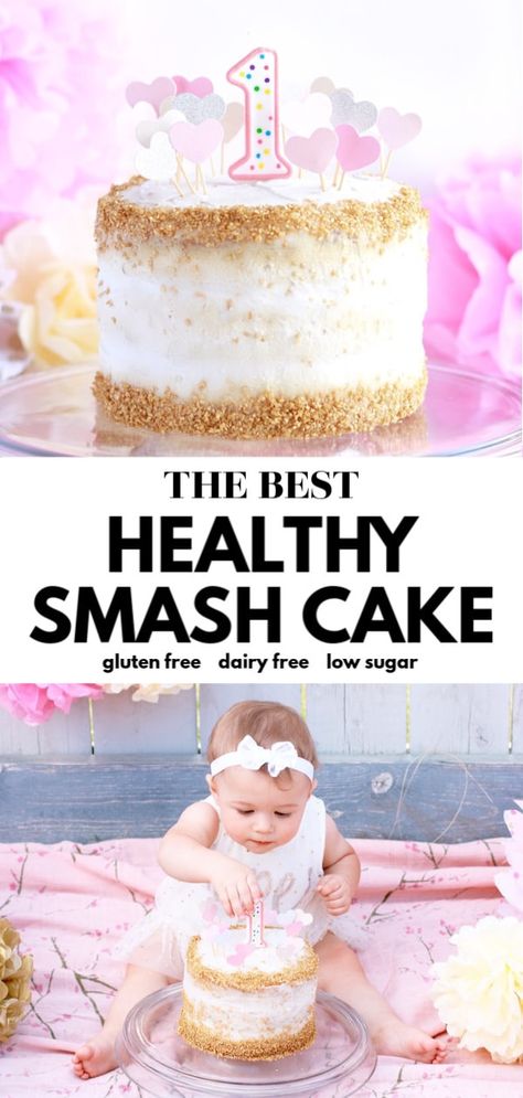 1st Birthday Cake Alternative, Carrot Smash Cake 1st Birthdays, How To Make Smash Cake 1st Birthdays, Healthy Cake Decorating Ideas, Make Your Own Smash Cake, Easy Cake Smash Cakes, 1st Birthday Smash Cake Alternatives, Healthy Smash Cake Recipe Easy, Diy Smash Cake Girl