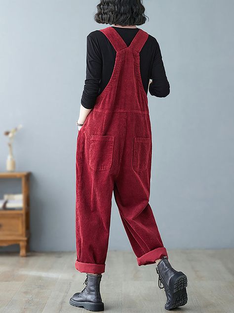 Jumpsuit Fall, Retro Pants, Corduroy Overalls, Plus Size Vintage, Ankle Length Pants, Type Of Pants, Boho Stil, Luxembourg, Latvia