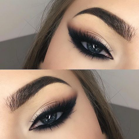 Cat eye makeup Smokey Eye Makeup With Pink Lipstick, Goth Makeup For Green Eyes, Light Black Makeup Looks, Simple Dark Makeup, Rock Show Outfit, Full Face Makeup Glam, Makeup For A Wedding, Smokey Eye Makeup Look, Make Up Designs