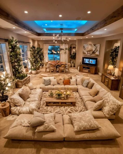 Dream Living Room Cozy, Fancy Living Rooms, Built In Couch, House Magazine, Moving Ideas, The Big Comfy Couch, Comfy Living Room, Houses Design, Dream Life House