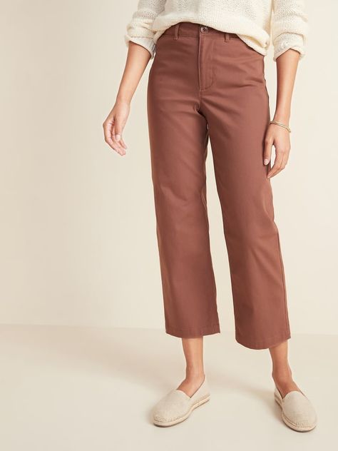 Wide Leg Outfit, Chino Pants Women, Womens Chinos, Fall Pants, Comfy Pants, Chino Pants, Old Navy Women, Chinos Pants, Flat Shoes