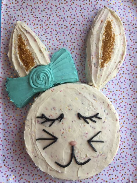 Easter Bunny Cake | Kitchn Easter Bunny Cakes, Cute Easter Desserts, Bunny Birthday Cake, Bunny Cakes, Easter Ham, Easy Easter Desserts, Easter Bunny Girl, Easter Bunny Cake, Bow Cakes