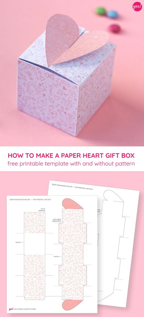 Papercraft Templates Cute, Packaging Template Design Free Printable, Diy Gift Box Template Free Printable, Gable Box Template Free Printable, Gift Box Template Printable Free, Paper Box Template Free Printable, Heart Box Diy, Gift Box Template Printable, Heart Box Template