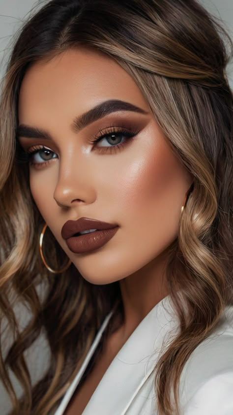 Nighttime Makeup, Shower Makeup, Glam Wedding Makeup, Date Night Makeup, Graduation Makeup, Fall Makeup Looks, Glamorous Makeup, Natural Glam, Quince Ideas