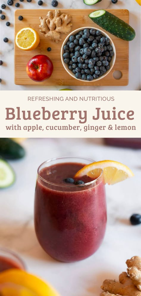 Blueberry Juice Recipe, Blueberry Juice Benefits, Health Juice Recipes, Fresh Juice Recipes, Home Workout Plans, Refreshing Recipes, Healthy Juicer Recipes, Juice Benefits, Healthy Juice Drinks