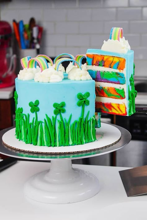 March Birthday Cake Ideas, St Patricks Birthday Cake Ideas, St Patricks Day Birthday Cakes, March Cake Ideas, St Patrick Cake, St Patrick Day Cake, Leprechaun Cake Ideas, Saint Patrick’s Day Cake, Rainbow Marble Cake