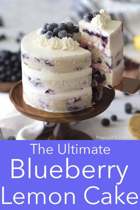 Easy To Make Cake, Blueberry Lemon Cake Recipe, Popular Cakes, Lemon Blueberry Cake, Blueberry Cake Recipes, Blueberry Lemon Cake, Lemon Cake Recipe, Blueberry Desserts, Dessert Cake Recipes