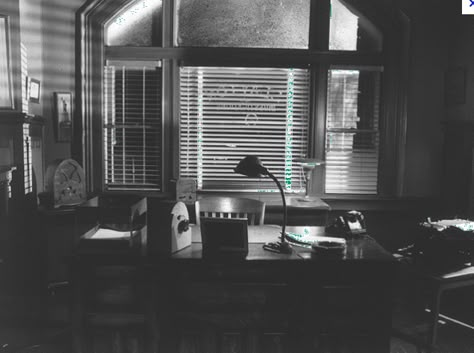 . Noir Detective Office, Noir Office, Detective Office, Juno Steel, Detective Noir, Barn Office, Wayhaven Chronicles, Shadow Company, Noir Aesthetic