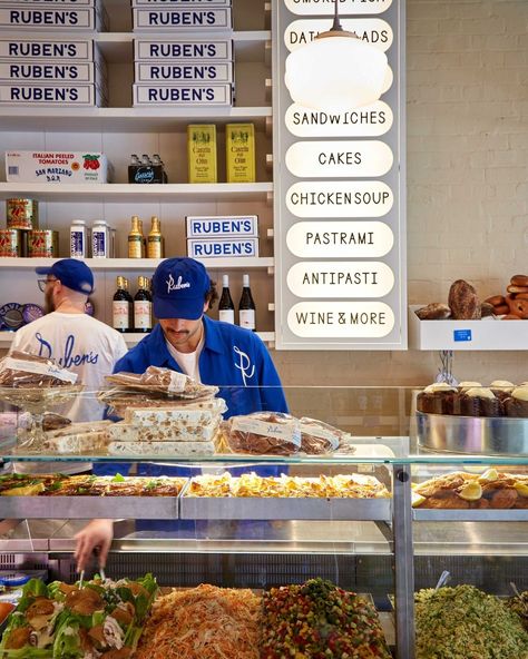 This Jewish-style deli is a one-stop-shop for your lunch, pantry items and picnic goodies. Think bagels, bottled cocktails and ready-made dips and salads. Read more at the link in bio – and subscribe to our newsletter to continue hearing from us. Jewish Deli Aesthetic, New York Deli Aesthetic, Deli Aesthetic, Jewish Bakery, Cafe Sandwiches, Ny Bagels, Deli Branding, Cheese Branding, Tomato Cake