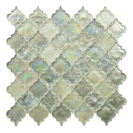 Andova Grandio 2" x 2" Beveled Glass Arabesque Tile | Wayfair Glass Arabesque Tile, Glass Kitchen Backsplash, Mosaic Tiles Crafts, Arabesque Tile, Mosaic Floor Tile, Tile Crafts, Mosaic Wall Tiles, Glass Mosaic Tiles, Glass Kitchen