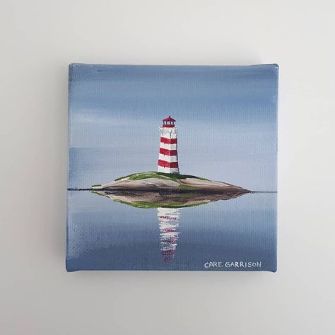 Nautical Acrylic Painting Ideas, 4x4 Canvas Painting Ideas, Mini Canvases, Male Inspiration, Lighthouse Painting, Wood Burning Ideas, Tiny Art, Canvas Painting Ideas, Nautical Art