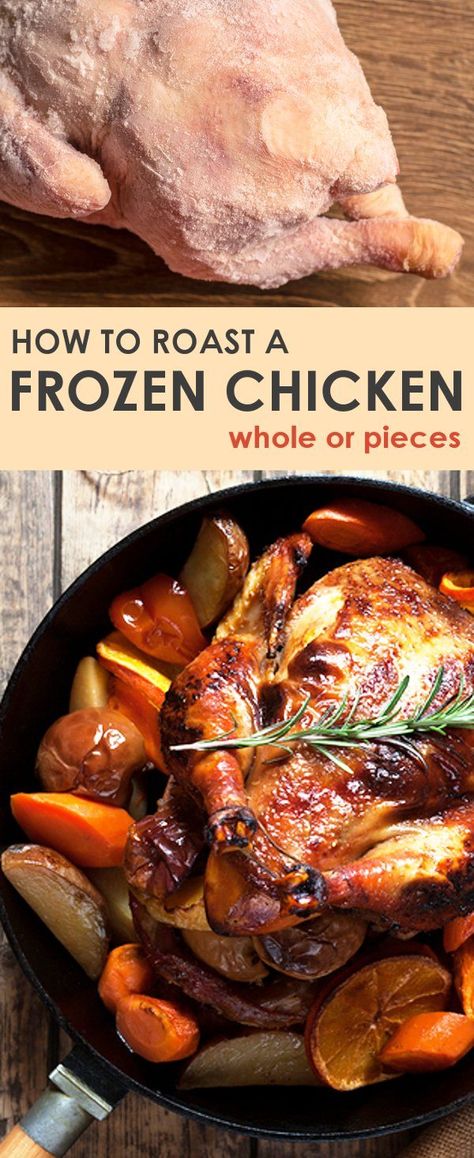 Frozen Chicken In Oven, Whole Chicken In Oven, Baking Frozen Chicken, Chicken In Oven, Frozen Chicken Crockpot, Chicken Whole, Whole Baked Chicken, Chicken In The Oven, Dutch Oven Chicken