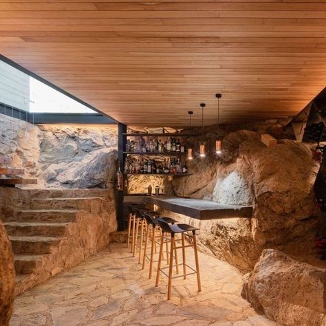 Wine House Design, Cave Vin, Wine Cave, Home Wine Cellars, Wine Cellar Design, Bar Interior Design, Cellar Design, Wine House, House On The Rock