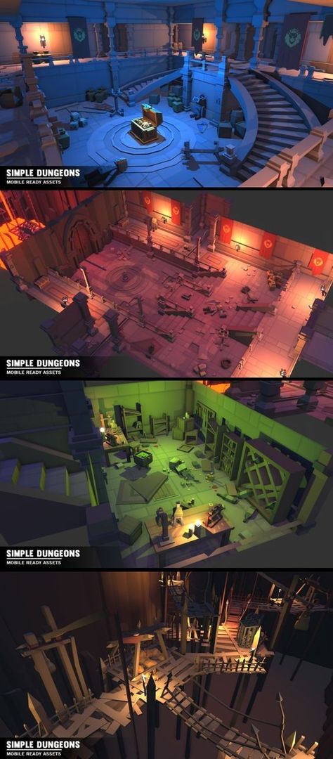 Dungeon Interior, Torture Room, Treasure Room, Dungeon Room, Game Level Design, Low Poly Games, Bg Design, Rpg Map, Game Environment