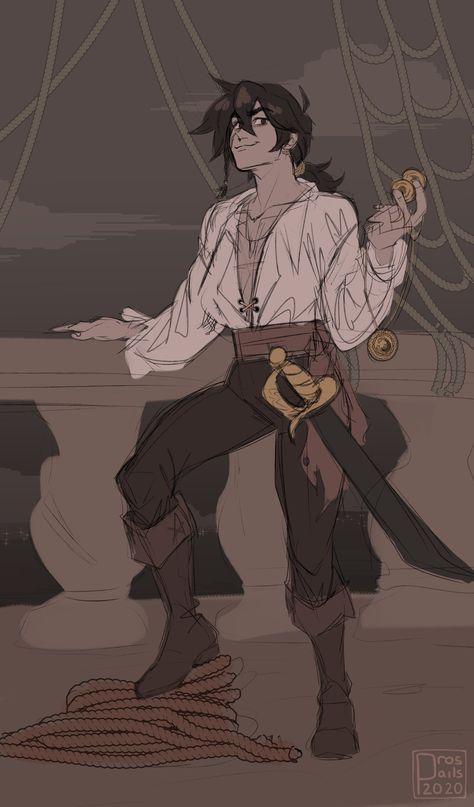 Pirate Outfit, Pirate Art, Dungeons And Dragons Characters, Pirate Costume, Art Poses, Character Design References, Dnd Characters, Drawing Reference Poses, A Drawing