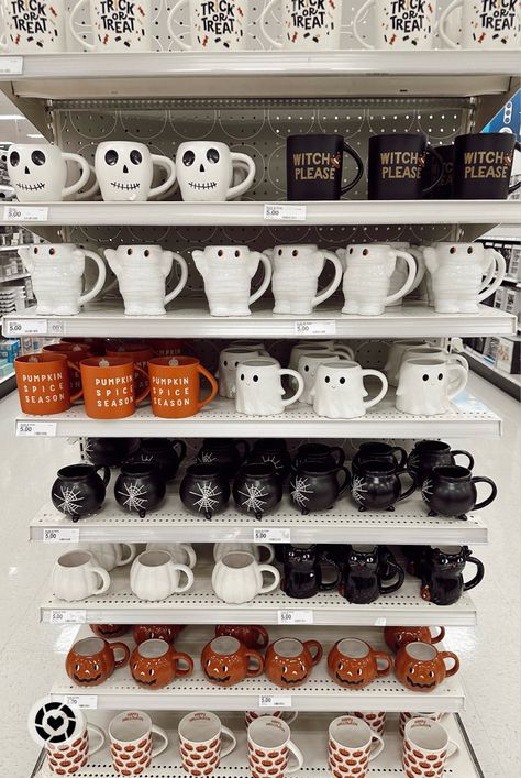 Target seasonal mugs! All $5! Fall decor. Fall home. Halloween. Pumpkin spice. Follow my shop @thelilliebag on the @shop.LTK app to shop this post and get my exclusive app-only content! #liketkit #LTKHalloween #LTKfindsunder50 #LTKSeasonal @shop.ltk https://liketk.it/4iqVA Fall Aesthetic Shopping, Cute Fall Mugs, Halloween Shopping Aesthetic, Halloween Shops, Target Halloween Decor, Target Fall Decor, Fall Target, Fall Core, Autumn Shopping