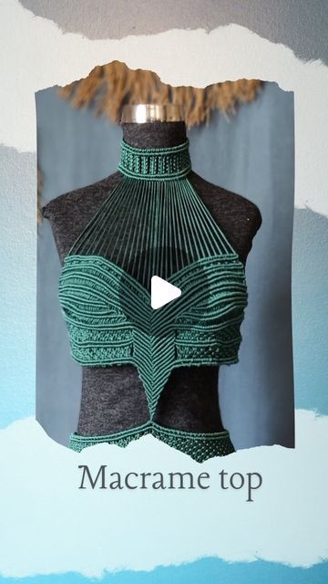 Macrame Top Outfit, Macrame Tops Diy, Macrame Tank Top, Diy Macrame Top Tutorial, Macrame Swimwear, Macrame Corset, Macrame Corset Top, Macrame