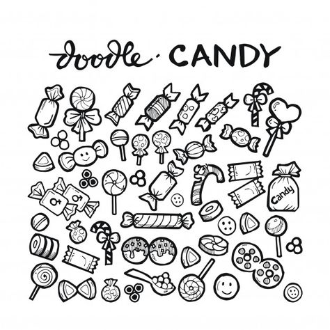 Cute Candy Doodles, Cute Candy Drawings Easy, Candy Doodles Easy, Small Candy Tattoo, Candy Bujo Theme, How To Draw Candy, Sweet Tattoos Candy, Cute Candy Drawing, Candy Drawing Cute