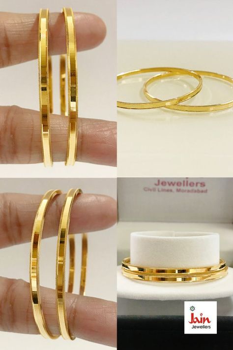 Gold Bangles Indian Daily Wear Gold Bangles Indian, Simple Gold Bangles For Daily Use Indian, Bangles Jewelry Designs Daily Use, Simple Bangle Designs Gold Daily Wear, Simple Daily Wear Chains Gold, Bangle Designs Gold Daily Wear, Bangles Daily Wear Gold, Solid Gold Bangle Bracelet, Women Bangles Gold