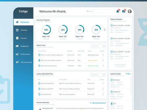 Teacher Dashboard - Learning Management System (Coligo) by Mohamed Khalifa Teacher Dashboard, Learning Management System Ui Design, Staff Management, Student Exam, Volunteer Management, Knowledge Management, Teacher Lessons, Dashboard Ui, Learning Management System