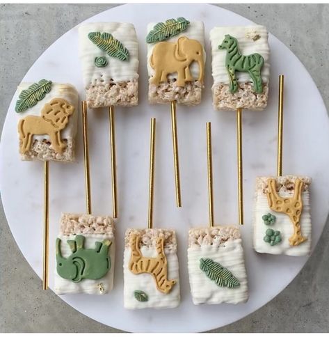 Zoo Party Food, Cake Lollies, Safari Shower Ideas, Lion Baby Shower Theme, Rice Crispy Pops, Pretzel Knots, Safari Baby Shower Cake, Safari Theme Baby Shower, Birthday Leo