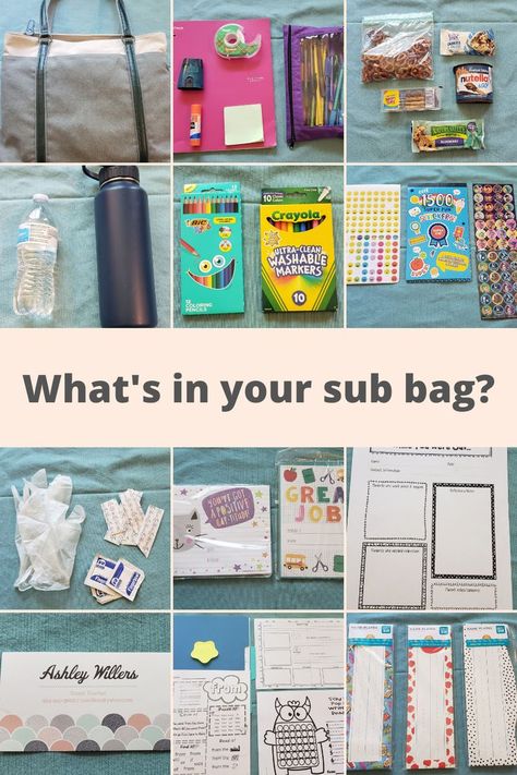 Substitute Teacher Kit, Teacher Aide Must Haves, Substitute Teacher Ideas Activities, Supply Teaching Activities, Substitute Must Haves, Substitute Teaching Bag, Substitute Teacher Cards Business, Substitute Teacher Rewards, Substitute Teacher Reward System