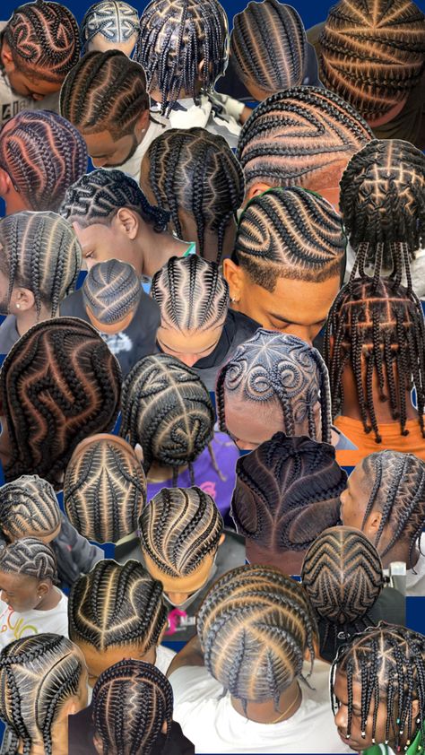 Black Hair Twist Styles Men, Man Braiding Hairstyles, Men In Cornrows, Short Mens Braids, Male Braids With Beads, Swirl Braids Men, Guy Hairstyles Braids, Male Individual Braids, Mens Heart Braids