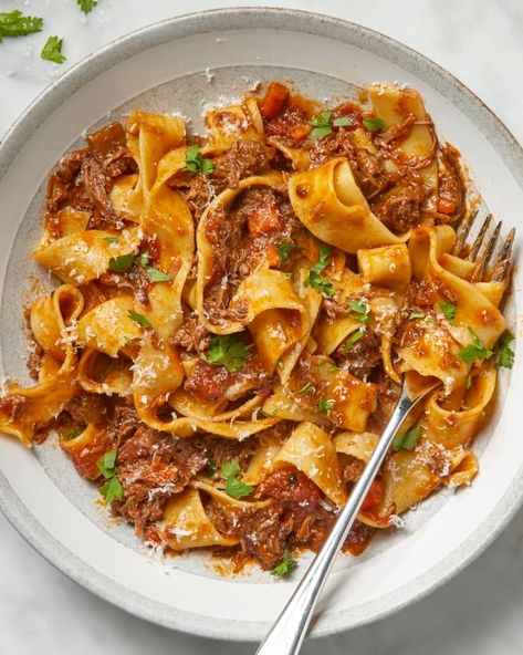 Beef Ragù Recipe (Super Tender) | The Kitchn Beef Ragu Recipe, Indonesian Recipes, Beef Ragu, Ragu Recipe, Meals To Make, Shredded Beef, Chinese Recipes, Fall Dinner, Savory Recipes