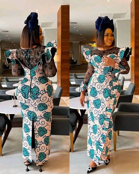 Long Sleeve Ankara Dress, Ankara Dress For Women, Latest Ankara Styles For Ladies, Ankara Long Gown Styles For Ladies, Long Dress For Party, African Long Dress, Pencil Gown, Materials Gown Style, Ankara Styles For Ladies