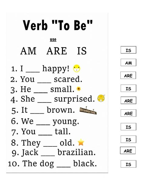 Verb TO BE - exercise online worksheet for elementary. You can do the exercises online or download the worksheet as pdf. Old Writing, Struktur Teks, Teach English To Kids, Verb To Be, English Grammar For Kids, Grammar For Kids, English Activities For Kids, Teaching English Grammar, Gain Knowledge