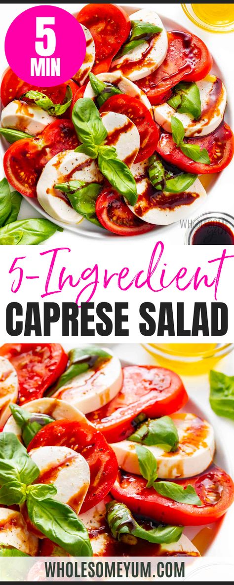 Caprese Salad Recipe Dressing For Caprese Salad, Thanksgiving Caprese Salad, Summer Caprese Salad, Caprese Salad Dressing, Caprice Salad, Easy Caprese Salad, Salad Guide, Ww Salads, Caprese Recipe