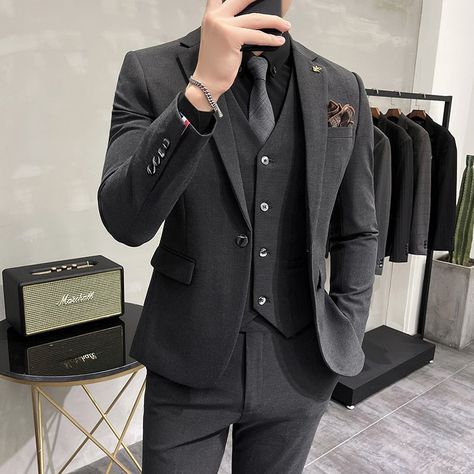 Groom Wedding Dress, Harajuku Sweatshirt, Tracksuit Men, Navy And Khaki, Jacket Vest, Three Piece Suit, Boutique Fashion, Hoodies Men Pullover, 3 Piece Suits