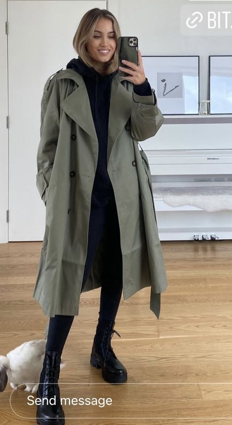 Trenchcoat Outfit, Trenchcoat Style, Trench Outfit, Mantel Outfit, Khakis Outfit, Home Wear Women Summer, Green Trench Coat, Home Wear Women, Home Wear Women Casual