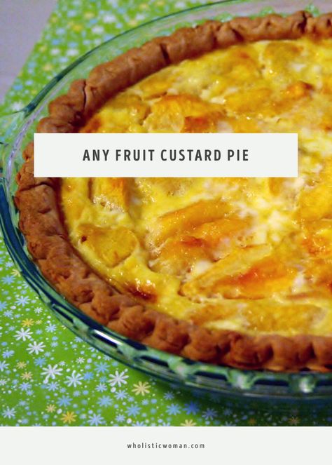 Fruit Custard Pie Recipe, Fruit Custard Tart, Peach Custard Pies, Peach Custard, Custard Dessert Recipes, Peach Freezer Jam, Samoan Food, Peach Cheesecake, Fruit Custard