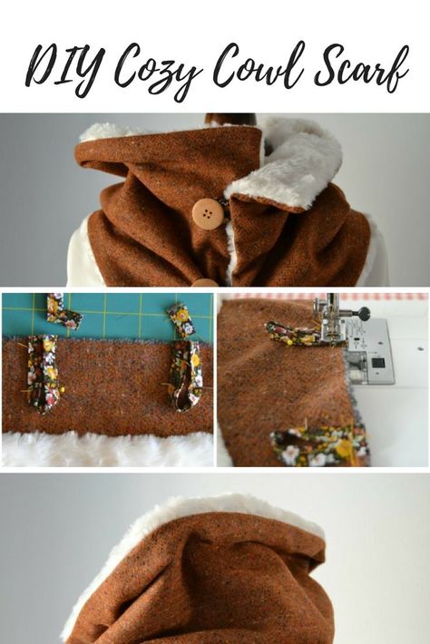 Diy Cowl, Recycling Fabric, Diy Scarves, Crowl Neck, Scarf Sewing, Scarf Sewing Pattern, Sewing Scarves, Fleece Projects, Cowl Neck Scarf