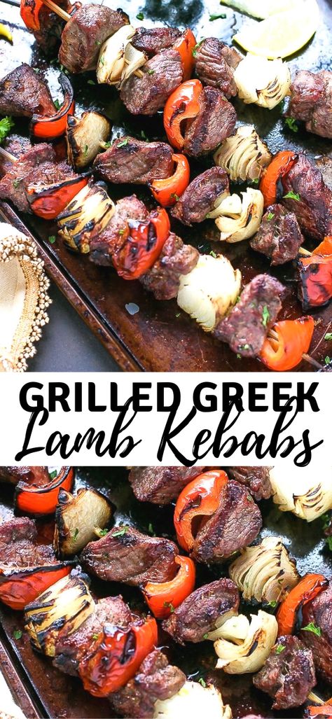 Lamb Kebab Marinade, Greek Kebab, Greek Lamb Recipes, Lamb Marinade, Lamb Kabobs, Lamb Gyros, Greek Lamb, Lamb Dinner, Lamb Steaks