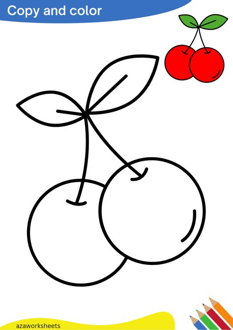 Fruit Coloring Pages Free Printable, Backward Counting Worksheets, Backward Counting, Color Pages For Kids, Worksheet For Nursery Class, Worksheets For Toddlers, Kindergarten Coloring Sheets, Coloring Pages For Preschoolers, Nursery Drawings