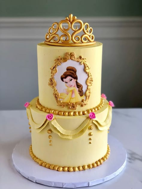 Birthday Cake Beauty And The Beast, Beauty And The Beast Cake Ideas, Beauty And The Beast Cakes, Belle Birthday Party Cake, Beauty And The Beast Party Ideas, Belle Cake Ideas, Belle Themed Birthday Party, Beauty And The Beast Birthday Party, Belle Birthday Party Ideas